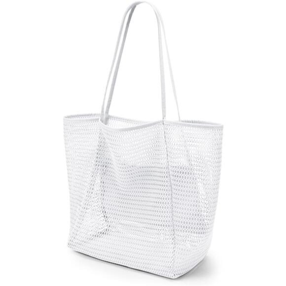 Beach Mesh Tote Bag White